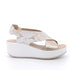 Igi and Co Ladies Sandals with wedge in leather platinum-bronze 7665755